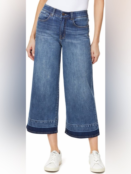 Curve Appeal Denim - CURVE APPEAL Women’s Wide-Leg Crop Blue Jeans Size 14 / 32